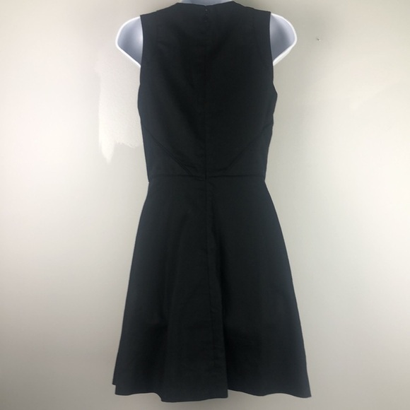 NEW Gap Linen Blend Fit & Flare Dress Black Sleeveless Pockets Preppy Career - Picture 11 of 16